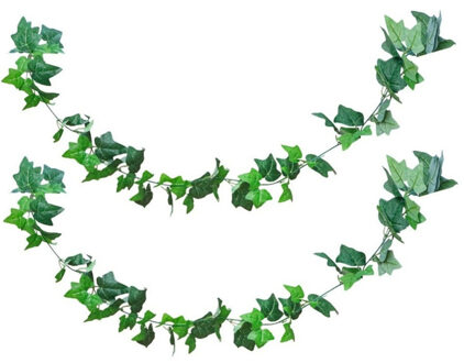 CHAKS Klimop kunstplant slinger - 2x - 220 cm - groen