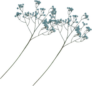 CHAKS Kunstbloem Gipskruid - 2x - 60 cm - blauw - losse tak - kunst bloem - Gypsophila