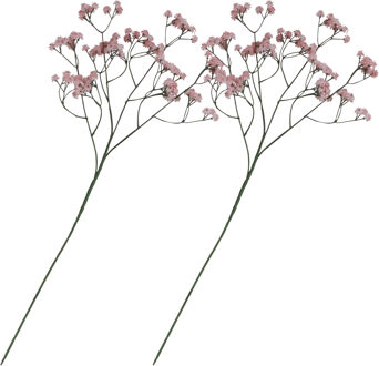 CHAKS Kunstbloem Gipskruid - 2x - 60 cm - roze - losse tak - kunst bloem - Gypsophila