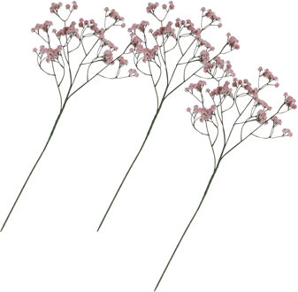 CHAKS Kunstbloem Gipskruid - 3x - 60 cm - roze - losse tak - kunst bloem - Gypsophila