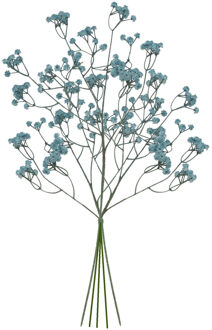 CHAKS Kunstbloem Gipskruid - 5x - 60 cm - blauw - losse tak - kunst bloem - Gypsophila