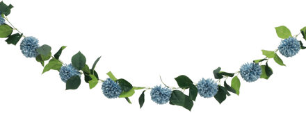 CHAKS Kunstbloem slinger dahlia's - 220 cm - blauw - guirlande - decoratie - bruiloft versiering