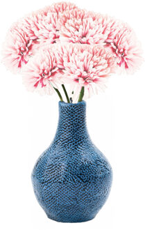 CHAKS Kunstbloemen boeket dahlia - 3x - licht roze - 26 cm - bloemstuk - onderhoudsvrij