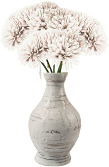 CHAKS Kunstbloemen boeket dahlia - 3x - wit - 26 cm - bloemstuk - onderhoudsvrij