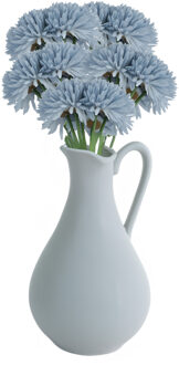 CHAKS Kunstbloemen boeket dahlia - 5x - licht blauw - 26 cm - bloemstuk - onderhoudsvrij