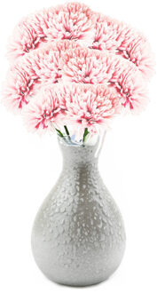 CHAKS Kunstbloemen boeket dahlia - 5x - licht roze - 26 cm - bloemstuk - onderhoudsvrij