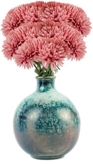 CHAKS Kunstbloemen boeket dahlia - 5x - roze - 26 cm - bloemstuk - onderhoudsvrij
