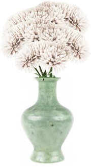 CHAKS Kunstbloemen boeket dahlia - 5x - wit - 26 cm - bloemstuk - onderhoudsvrij