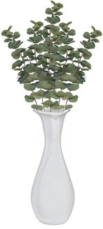 CHAKS Kunsttak Eucalyptus - 6x - 69 cm - kunst zijdebloemen - kunstplant - met knoppen