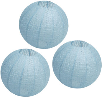 CHAKS Lampion - 6x - luxueus -? bolvormig - licht blauw - 40 x 37.5 cm - papier - gedecoreerd?