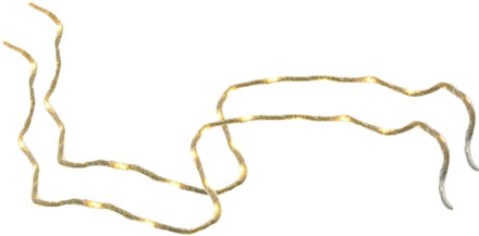 CHAKS Lichtsnoer/lichtverlichting - 2x - jute - warm wit - 160 cm - touwverlichting