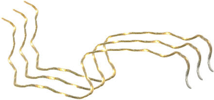 CHAKS Lichtsnoer/lichtverlichting - 3x - jute - warm wit - 160 cm - touwverlichting