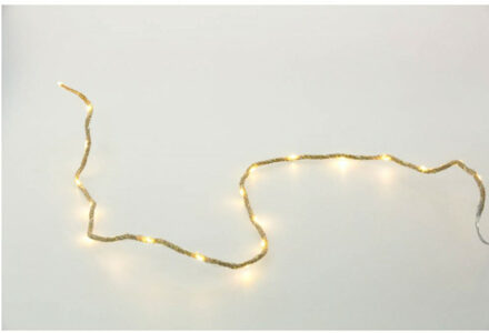 CHAKS Lichtsnoer/lichtverlichting - jute - warm wit - 160 cm - touwverlichting
