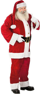 CHAKS Luxe kerstman kostuum 4-delig - polyesterfluweel - one size - voor volwassenen
