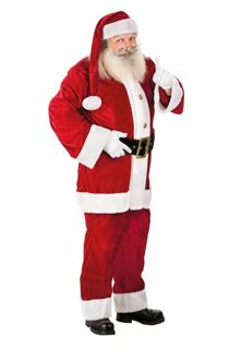 CHAKS Luxe kerstman kostuum - =polyesterfluweel - one size - volwassenen One size