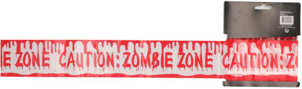 CHAKS Markeerlint/afzetlint - Caution: Zombie Zone - 9M - rood/wit - kunststof