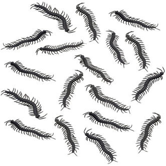 CHAKS Nep duizendpoten 14 cm - zwart - 32x stuks - Horror/griezel thema decoratie beestjes