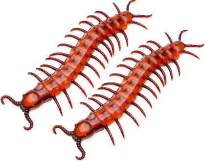 CHAKS Nep duizendpoten 45 cm - rood - 2x stuks - horror/griezel thema decoratie