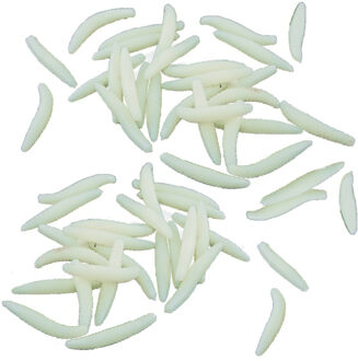 CHAKS Nep maden/wormen 4 cm - wit - 80x stuks - sticky - Horror/griezel thema decoratie beestjes