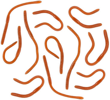 CHAKS Nep regenwormen 8 cm - bruin - 20x stuks - sticky - Horror/griezel thema decoratie beestjes