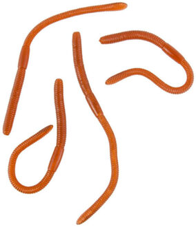 CHAKS Nep regenwormen 8 cm - bruin - 4x stuks - sticky - Horror/griezel thema decoratie beestjes