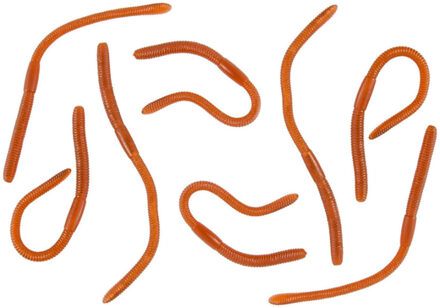 CHAKS Nep regenwormen 8 cm - bruin - 8x stuks - sticky - Horror/griezel thema decoratie beestjes