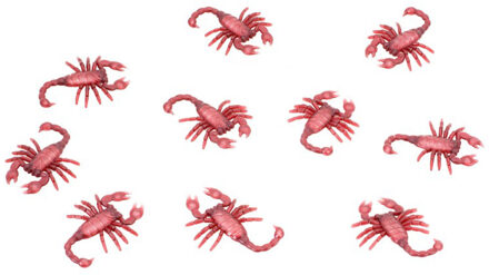 CHAKS Nep schorpioenen 6,5 cm - bruin - 10x stuks - Horror/griezel thema decoratie beestjes