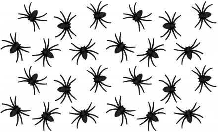 CHAKS Nep spinnen 8 cm - zwart glitter - 24x stuks - Horror/griezel thema decoratie beestjes