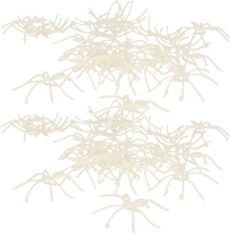 CHAKS Nep spinnen/spinnetjes 4 cm - glow in the dark - 96x - Horror/halloween thema decoratie