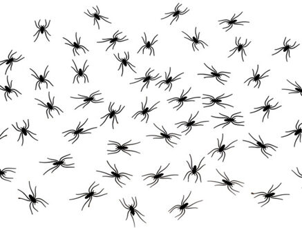 CHAKS Nep spinnen/spinnetjes 4 x 2 cm - zwart - 200x stuks - Horror/griezel thema decoratie beestjes