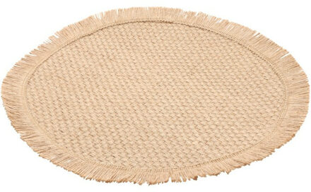 CHAKS Placemat - D38 cm - gevlochten - beige - bohemian style - Placemats