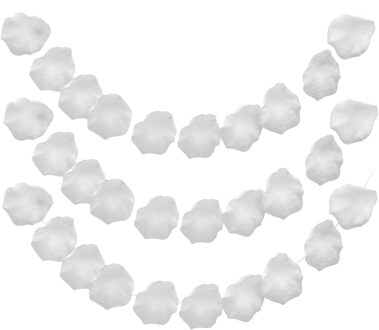 CHAKS Rozenblaadjes slinger - 3x - wit - 10 bladeren - bruiloft/Valentijn - 180 cm