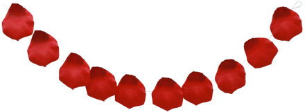 CHAKS Rozenblaadjes slinger - rood - 10 bladeren - bruiloft/Valentijn - 180 cm