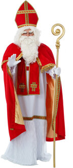 CHAKS Sinterklaas kostuum - inclusief witte pruik met baard - One size