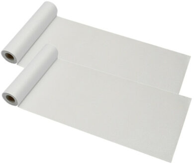 CHAKS Tafelloper op rol - 2x - witte glitter - 30 x 500 cm - polyester