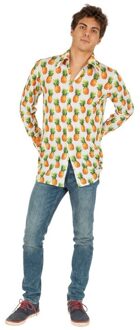 CHAKS Tropische blouse/overhemd met ananassen print voor heren M (48)
