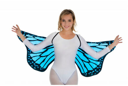 CHAKS Vlinder vleugels - blauw - voor volwassenen - Carnavalskleding/accessoires