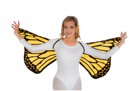CHAKS Vlinder vleugels - geel - voor volwassenen - Carnavalskleding/accessoires