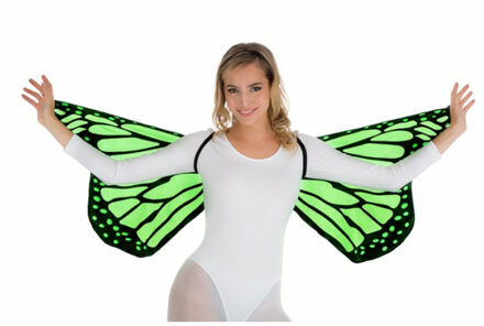 CHAKS Vlinder vleugels - groen - voor volwassenen - Carnavalskleding/accessoires
