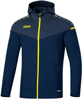 Champ 2.0 Jas Met Capuchon Dames Marine Blauw-Donker Blauw-Fluor Geel Maat 34