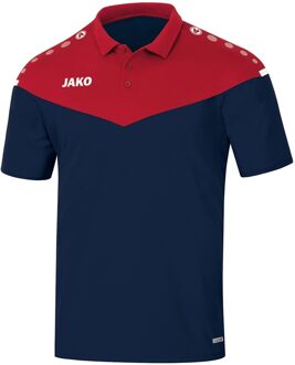 Champ 2.0 Poloshirt Kind Marine Blauw-Chili Rood Maat 140