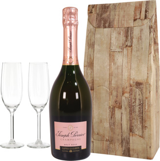 Champagne Joseph Perrier Rosé en champagne glazen