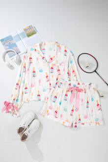 Champagne Print Pyjama Set Ivoor