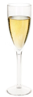 Champagne/prosecco flute glas - 15 cl/150 ml - onbreekbaar transparant kunststof - bruiloft glazen - Champagneglazen