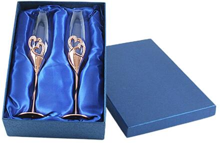 Champagne Roosteren Fluiten Bruiloft Accessoires, Zilveren Harten, Set Van 2 Q0KA RG