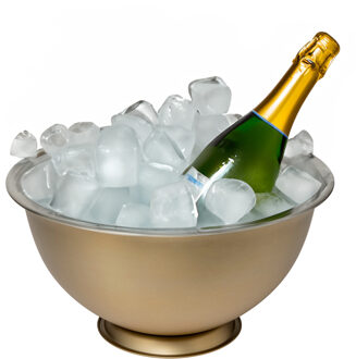 Champagne & wijnfles koeler/ijsemmer - goud - rvs - 40 x 20 cm - De luxe model