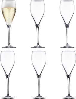 Champagneglas - 6x - gehard glas - 17 cl - flutes - prosecco / cava