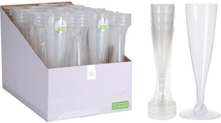 Champagneglas kunststof 130ml set van 4 transparant