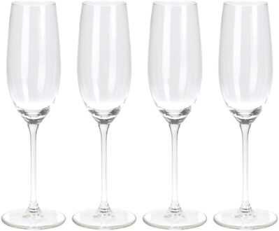 Champagneglazen - 4x - transparant - glas - 210 ml - proseccoglazen