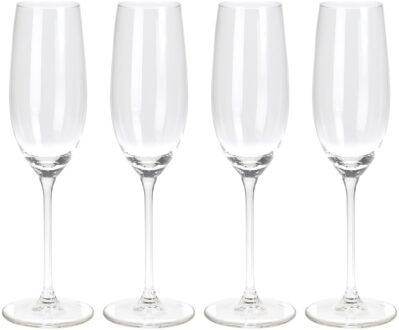 Champagneglazen - 4x - transparant - glas - 210 ml - proseccoglazen
